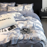 Forest Plants Leopard Printed Duvet Set