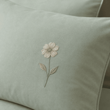 Sage Bloom Elegant Embroidered Bedding Set - The Linen House
