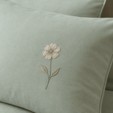 Sage Bloom Elegant Embroidered Bedding Set