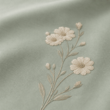 Sage Bloom Elegant Embroidered Bedding Set