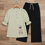 Sage Green Smile Butterfly Baggy Two Piece Suite - The Linen House