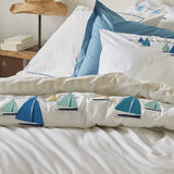 Sailboat Embroidery Duvet Set - The Linen House