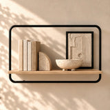 Scandinavian Style MDF & Metal Wall Shelf - The Linen House