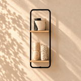 Scandinavian Style MDF & Metal Wall Shelf - The Linen House