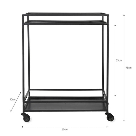 Serving Trolley Metal Bar Cart - The Linen House