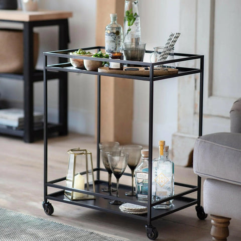 Serving Trolley Metal Bar Cart - The Linen House
