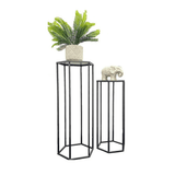 Set of 2 Metal Plant Stand Black - The Linen House