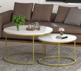 Set of 2 Stackable Elegant Coffee Tables, Nest Side Tables - The Linen House