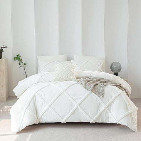 Shabby Chic Tufted Duvet Cover Set - The Linen House