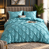 Silk Pintuck Duvet Set - The Linen House