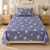 Slate Blue Dandelion Single Bedsheet - The Linen House