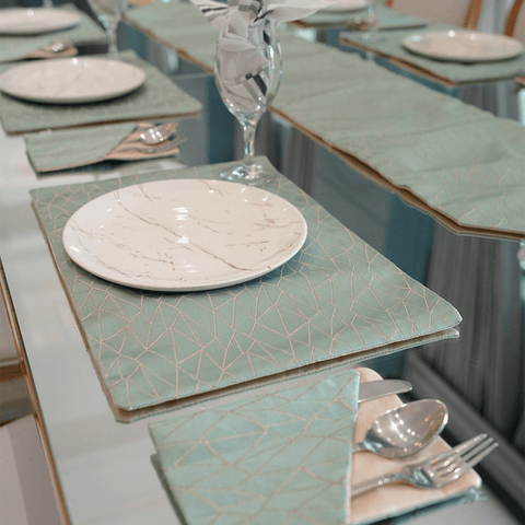Sleek Mint Green Table Mat Set - The Linen House