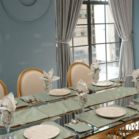 Sleek Mint Green Table Mat Set - The Linen House
