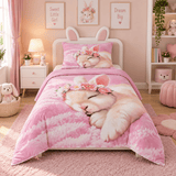 Sleeping Bunny Flower Crown Kids Bedsheet - The Linen House