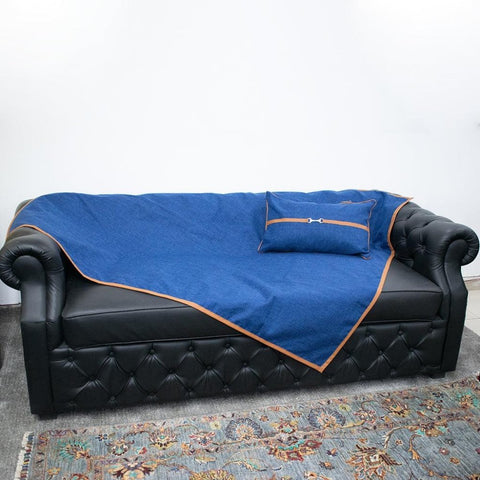 Sofa Throw (Blue) - The Linen House