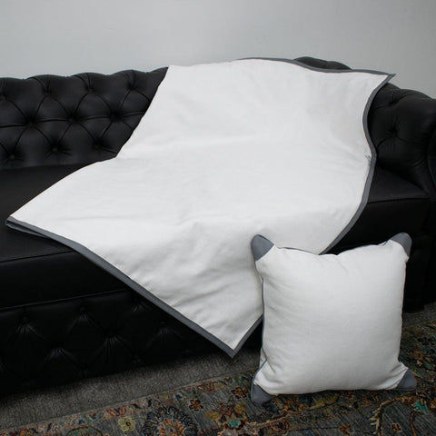 Sofa Throw ( White ) - The Linen House