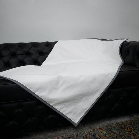 Sofa Throw ( White ) - The Linen House