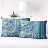 Soft Blue Ornamental Pillow Cover (Pack of 2) - The Linen House