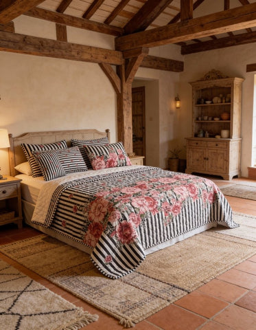 Soft Cotton Feel Printed Bedspread Set – 7 Pcs - The Linen House