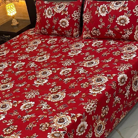 Soft Cotton Multi - Flower Printed Bedsheet - The Linen House