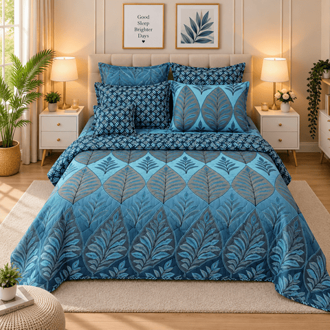 Soft & Durable Printed Bedspread Set – 7 Pcs - The Linen House