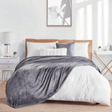 Soft Flannel Fleece Blanket In Gray - The Linen House