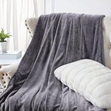 Soft Flannel Fleece Blanket In Gray - The Linen House