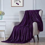 Soft Flannel Fleece Blanket in purple - The Linen House