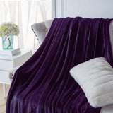 Soft Flannel Fleece Blanket in purple - The Linen House