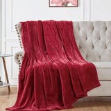 Soft Flannel Fleece Blanket red - The Linen House