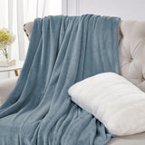 Soft Flannel Fleece Blanket Sky blue - The Linen House