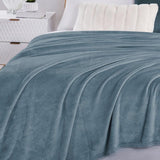 Soft Flannel Fleece Blanket Sky blue - The Linen House