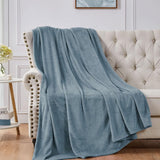 Soft Flannel Fleece Blanket Sky blue - The Linen House