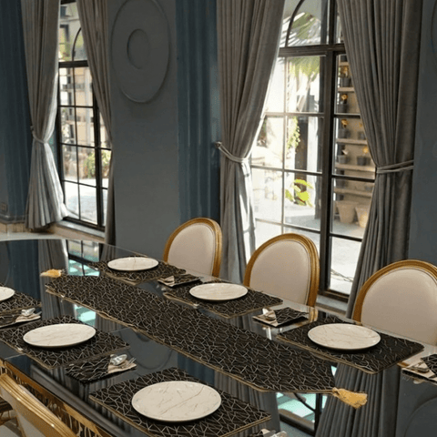 Soft Gold Whispers Table Mat Set - The Linen House