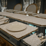Soft Gold Whispers Table Mat Set - The Linen House