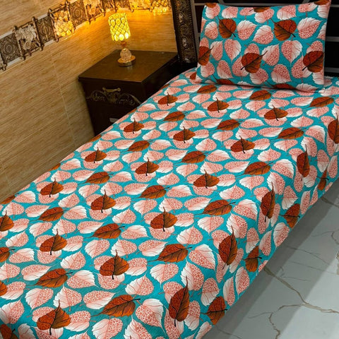 Soft Leaf Pattern Print Bedsheet – Single Size (Pack of 2) - The Linen House
