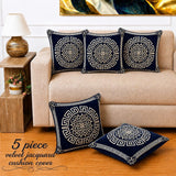 Soft Navy Blue Velvet Cushion Covers(Pack of 5) - The Linen House