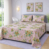 Soft Pink Floral Bedding Set (3pcs) - The Linen House