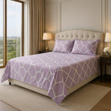 Soft Purple Pattern Bedsheet (3 pcs) - The Linen House