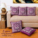 Soft Purple Velvet Cushion Covers (Pack of 5) - The Linen House