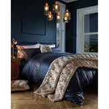 Solid Color Duvet Cover (Blue with black sequence) - The Linen House