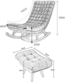 Solid Wood Rocking Chair with Footrest - The Linen House