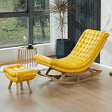 Solid Wood Rocking Chair with Footrest - The Linen House