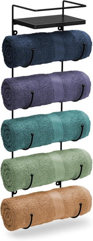 Sorbus Wall Mounted Towel Rack – Space - Saving Metal Towel Holder for Rolled Bath Towels - The Linen House