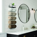 Sorbus Wall Mounted Towel Rack – Space - Saving Metal Towel Holder for Rolled Bath Towels - The Linen House