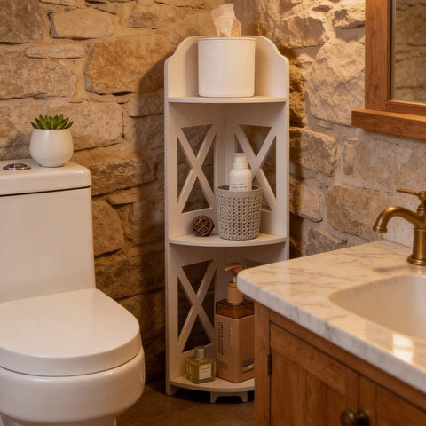 Space - Saving Corner X Shelves - The Linen House