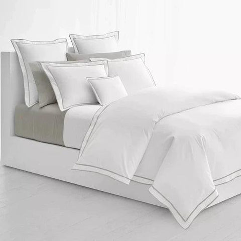 Spencer Sateen Border Duvet Cover - The Linen House