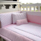 Baby Cot Set with Pom Pom Lace