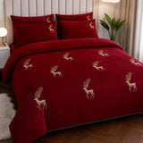 Stag Embroidered Premium Bedding Set