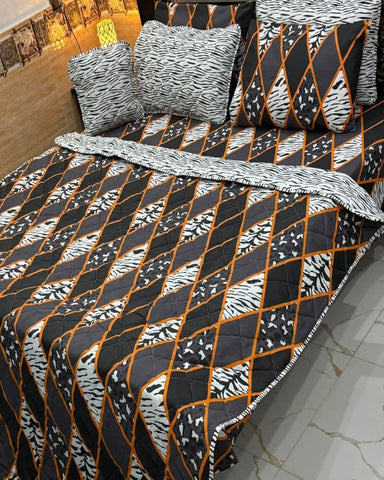 Stylish Bedroom Printed Bedspread Set – 7 Pcs - The Linen House